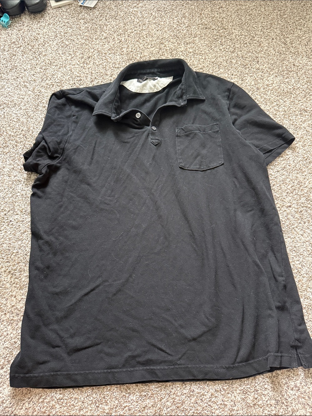 Banana Republic Black Polo with Chest Pocket